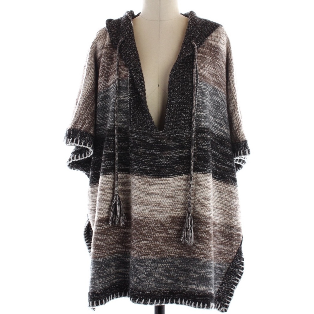 Free People Cozy Earth-Tone Hooded Sweater